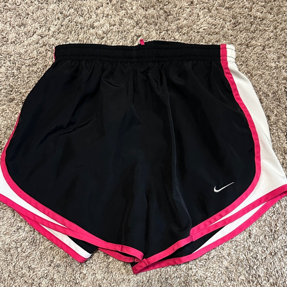 Nike Women's Black and Pink Athletic Shorts